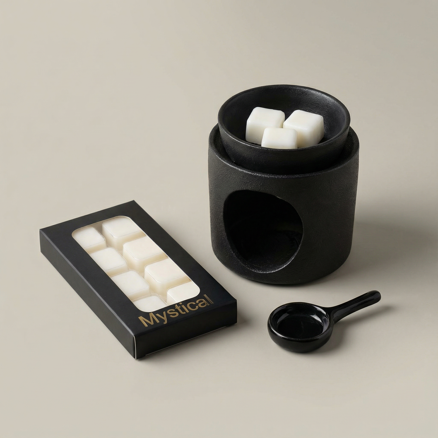 Κεραμικός Καυστήρας Wax Melts (Μαύρο Ματ) – LUNAR